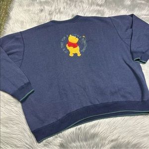 Vintage 90s Disney Winnie The Pooh Navy Blue Sweater